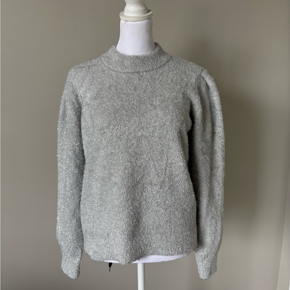 White House Black Market Silver Tinsel Sweater - Picture 4 of 13